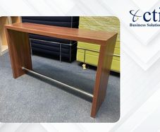 5 X Walnut 1.8M Wide Canteen High Tables