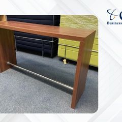 5 X Walnut 1.8M Wide Canteen High Tables