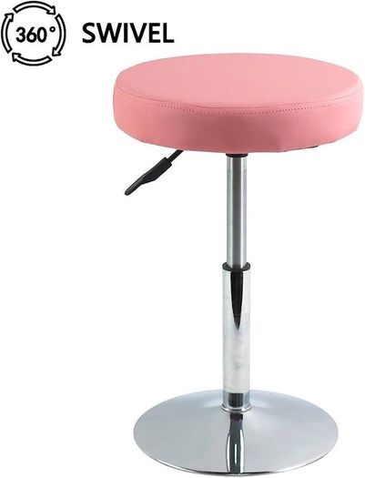 PU Leather Round Barber Shop Stool Height Adjustable Swivel Workshop Barber Shop Home Kitchen Short Bar Stools without Backrest Stool Small (FREE SHIPPING)