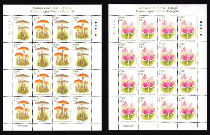 2008 Ireland Fauna & Flora: Fungi Commemorative Stamp Sheetlet Plate 1B1B1B1B1B Mint Never Hinged (MNH)