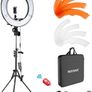 Lighting Kit: 48cm Outdoor 55W 5500K Dimmable LED Ring Light, Light Stand, Receiver for Smartphone, Youtube, TikTok, for Self Portrait Recording Image 10