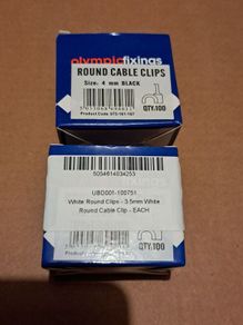 New. 3.5 and 4mm 2 boxes electric cable clips 100pc