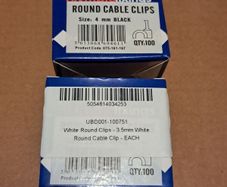 New. 3.5 and 4mm 2 boxes electric cable clips 100pc