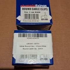 New. 3.5 and 4mm 2 boxes electric cable clips 100pc
