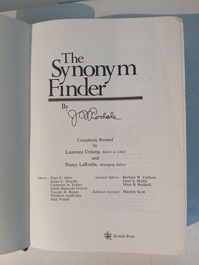The Synonym Finder by J.I. Rodale