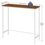 Slim Console Table for Hallway, Metal Frame, Compact Display Table, Sofa Table for Small Spaces, Entryway, Living Room, Sturdy, White and Walnut Image 3