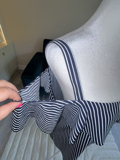 Brand-new Navy & White Stripped Cold Shoulder Ladies Top from Dunnes Stores