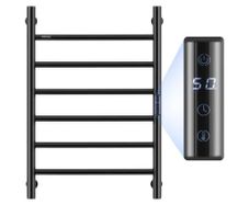 6 Bars Towel Warmer Rack, Wall Mounted Heated Towel Rack for Bathroom, IPX5 Waterpoof Towel Heater Rack with Timer & LED Display Screen
