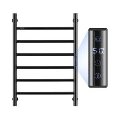 6 Bars Towel Warmer Rack, Wall Mounted Heated Towel Rack for Bathroom, IPX5 Waterpoof Towel Heater Rack with Timer & LED Display Screen