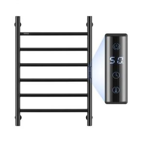 6 Bars Towel Warmer Rack, Wall Mounted Heated Towel Rack for Bathroom, IPX5 Waterpoof Towel Heater Rack with Timer & LED Display Screen