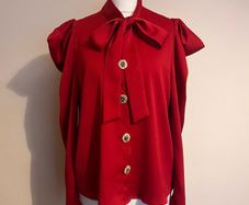 Sister Jane Red Shirt With Bow, Size S- UK 8, New