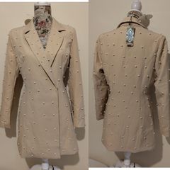 Boohoo Petite Pearl Detail Blazer Dress New With Tags