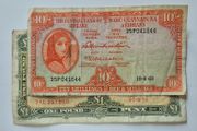 1963 lavery 10 shillings, 1976 pound note
