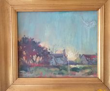 Norman Teeling..."Burrow Beach,Sutton" Gilt Framed Oil on Board Painting