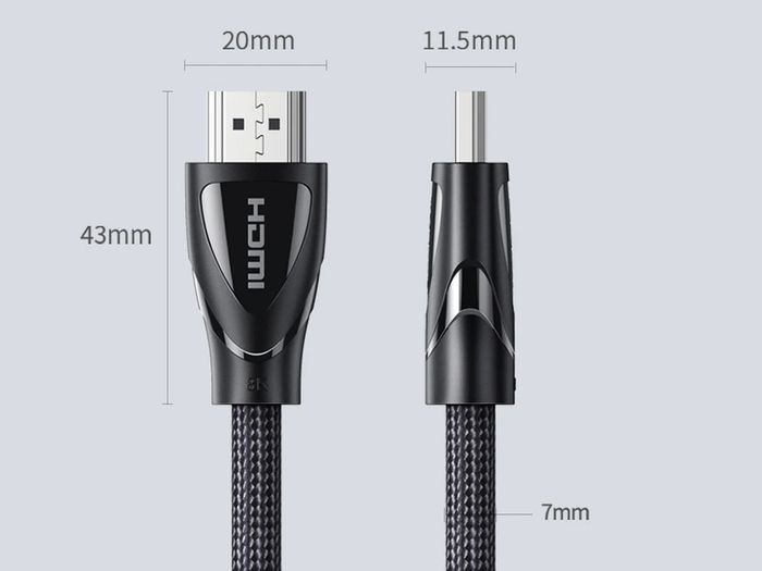 Ugreen 3M HDMI 2.1 UHD/3D 8K (7680x4320@60Hz) 48Gbps Ultra High Speed Cotton Braided (Nickel-Plated) Cable (Brand New/Warranty)