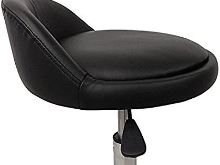 Black Adjustable Swivel Rolling Cushion Tattoo Massage Hydraulic Salon Stool with Back,5 Wheels (FREE SHIPPING)