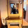 Farmhouse Style Hall Table with Mirror Image 2