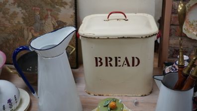Vintage Enamel Bread Bin