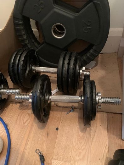 60kg Adjustable Cast Iron Dumbbell Set 4 Dumbbell Bars Included
