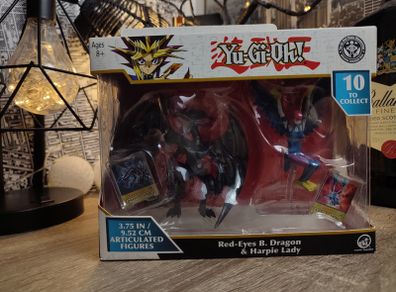 Yu-Gi-Oh ! Double Pack Figure ! Red Eyes  B. Dragon & Harpie Lady ! Brand New ! Yugioh !