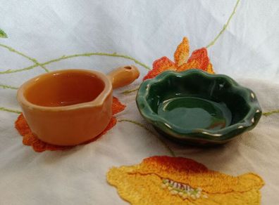 Emile Henry, vintage advertising, pottery miniatures