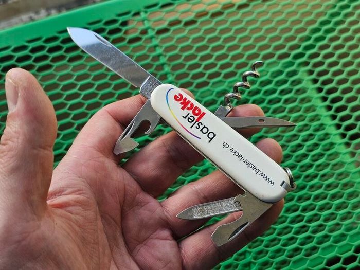 Vintage Victorinox Sportsman with Nylon Swiss Advertising Scales 84mm Swiss Army Knife Collectable