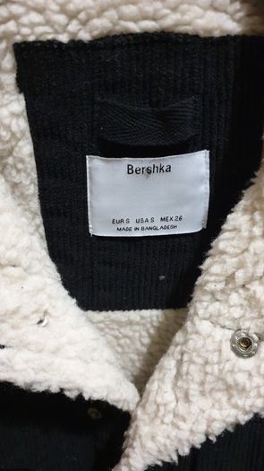 bershka black sherpa small medium jacket