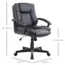 Mid Back Executive Office Chair - Faux Leather - Swivel Design - Black Image 2