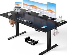 Electric Standing Desk with Advanced Brushless Motor, 160 x 80 cm Height Adjustable Desk with 100kg Load Capacity, Quiet Operation, Sturdy Metal Frame