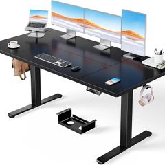Electric Standing Desk with Advanced Brushless Motor, 160 x 80 cm Height Adjustable Desk with 100kg Load Capacity, Quiet Operation, Sturdy Metal Frame