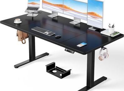 Electric Standing Desk with Advanced Brushless Motor, 160 x 80 cm Height Adjustable Desk with 100kg Load Capacity, Quiet Operation, Sturdy Metal Frame