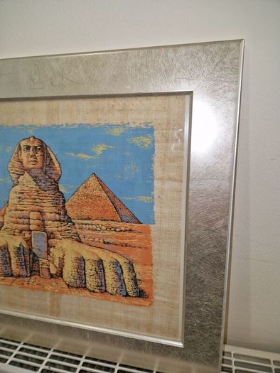 Framed Egyptian papyrus art