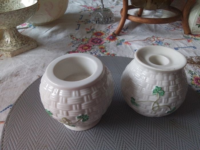 Belleek Candle Holders