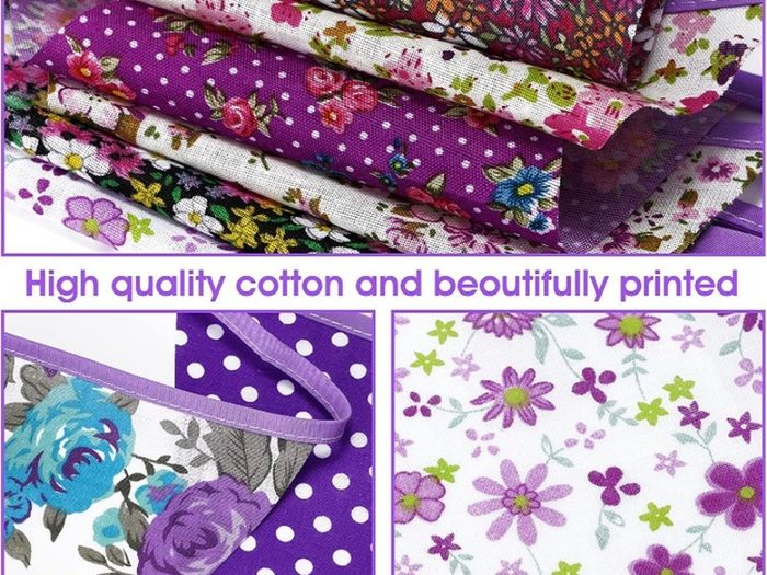 49Ft Fabric Bunting Banner,50pcs Vintage Cotton Triangle Flags,Floral Pennants Triangle Flags for Birthday Wedding Party Home Garden (FREE POSTAGE)