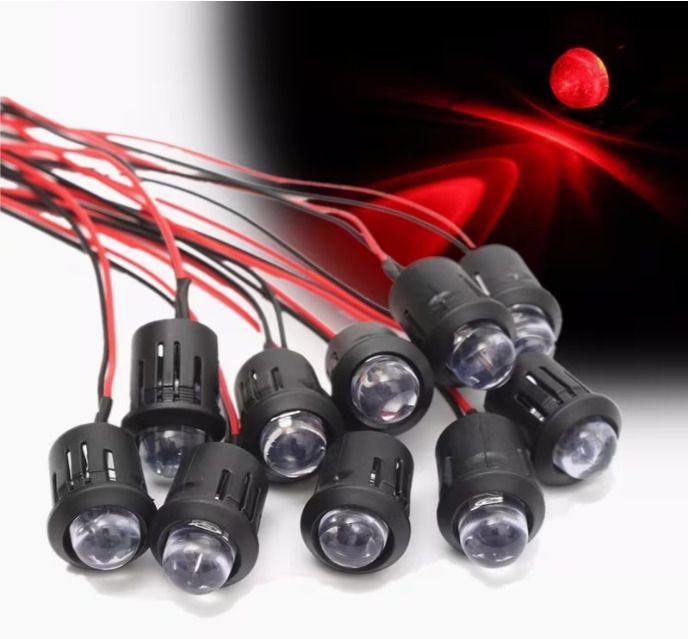 10pcs of New 12V 10Mm LED Diodes with Pre-Wired Connections for DIY Home