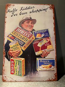 Birds custard Tin Metal sign
