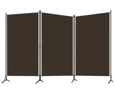 3-Panel Room Divider Brown 260x180 cm