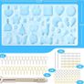 FREE P&P 182Pcs Resin Moulds Silicone Kit, 32 Pendants Epoxy Resin Moulds Keychain Making Set, DIY Jewelry Resin Keychain Molds for Keyring Charm Craft Image 6