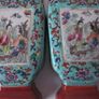 Pair of   Chinese Porcelain Turquoise vase shaped wall pocket early 20th century Image 4