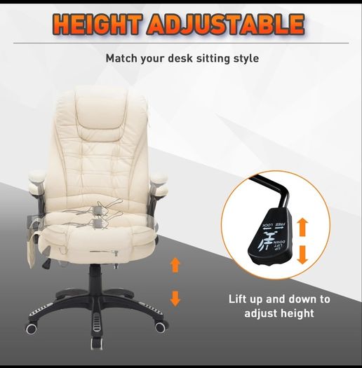 Heated Massage Leather Office Chair