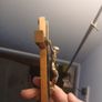 Vintage 1950s/1960s Mid-Century Modern Wooden Wall Crucifix with Metal Inlay Image 3