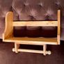Rustic Solid Pine Wall Shelf with Kitchen Roll Holder Image 3