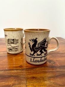 2 Vintage Ceramic Mugs Scotland and Wales