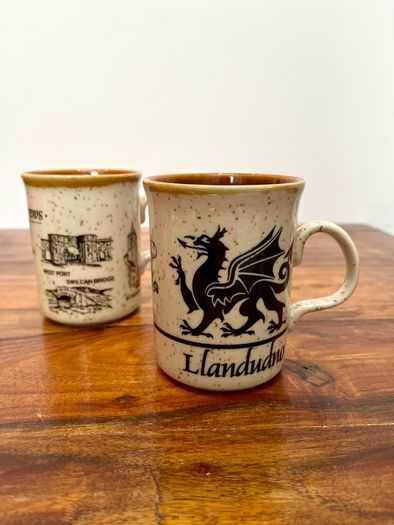 2 Vintage Ceramic Mugs Scotland and Wales