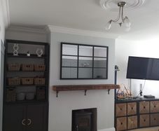 Black Ikea Unit, Mirror, Storage Set and Curtains