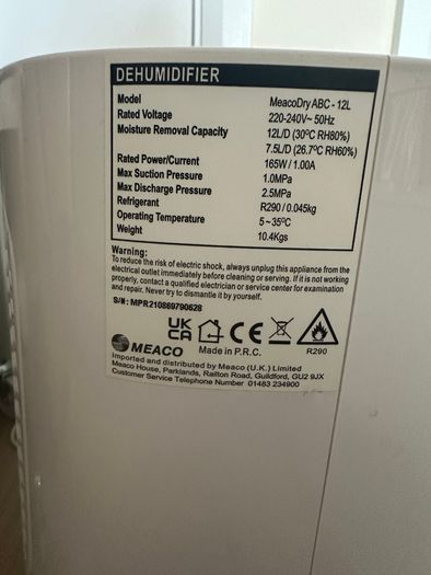 MeacoDry ABC 12L Dehumidifier