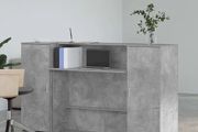 Reception Desk Concrete Grey 180x50x103.5 cm Engineered Wood