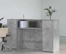Reception Desk Concrete Grey 180x50x103.5 cm Engineered Wood