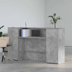 Reception Desk Concrete Grey 180x50x103.5 cm Engineered Wood