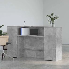 Reception Desk Concrete Grey 180x50x103.5 cm Engineered Wood
